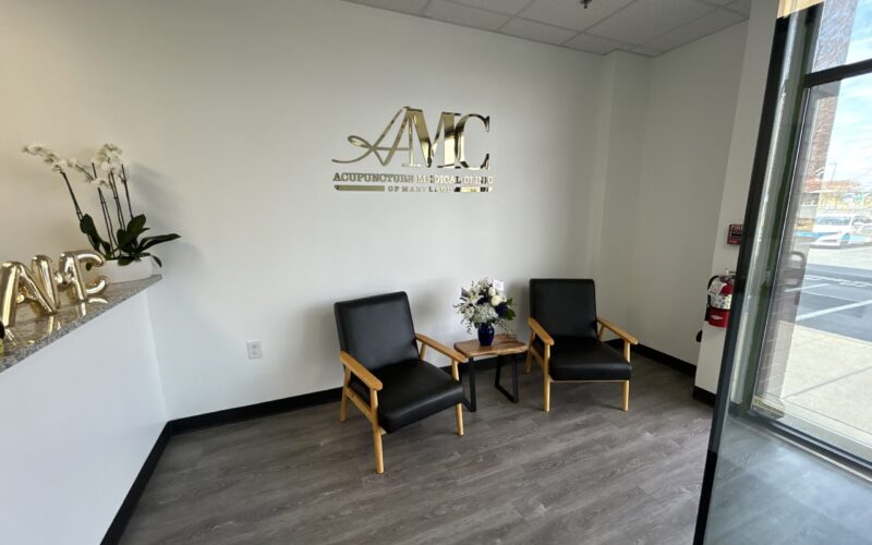 reception area at our acupuncture clinic in Frederick